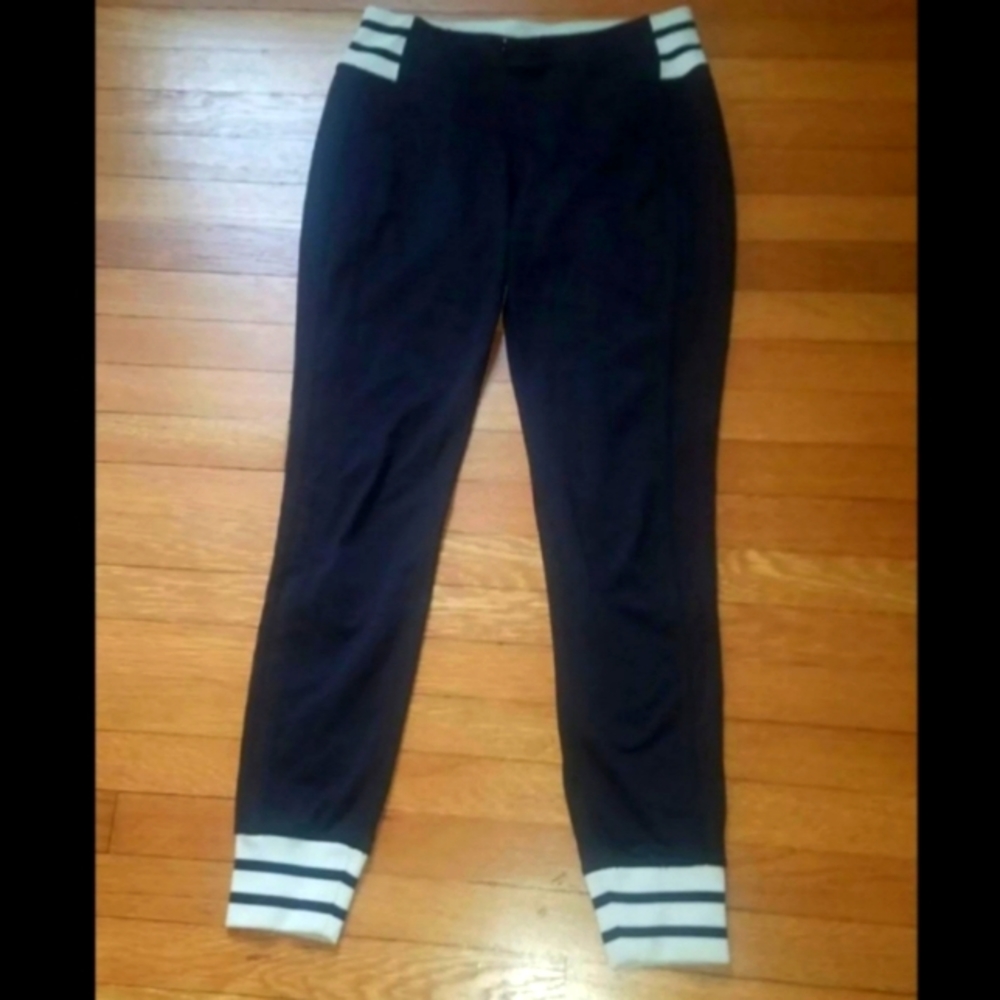 Athleta pants. Black with white stripe accents.